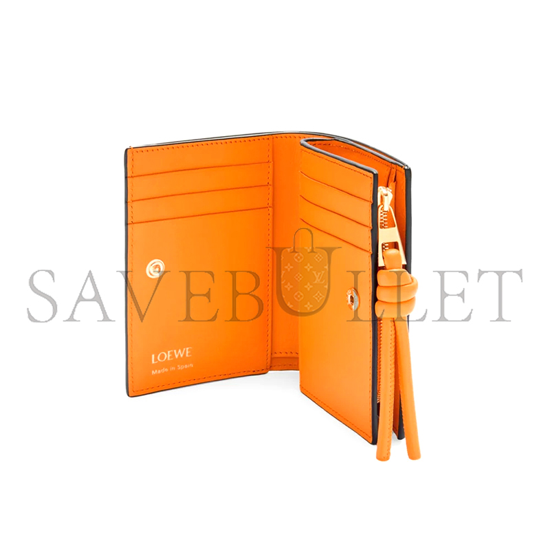 LOEWE KNOT COMPACT WALLET IN SHINY NAPPA CALFSKIN CEM1NCWX01 (11.4*8.5*3cm)